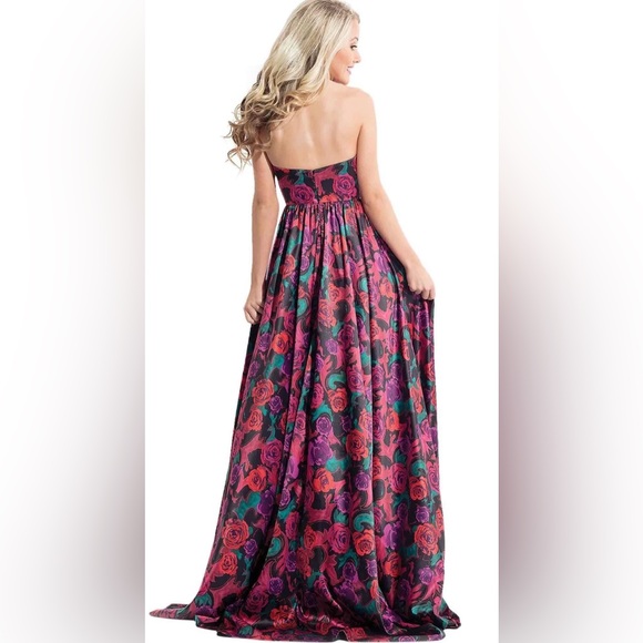 NWT Rachel Allan 6073 / Sz 0 / Black Multi / 2 Piece - Picture 2 of 7